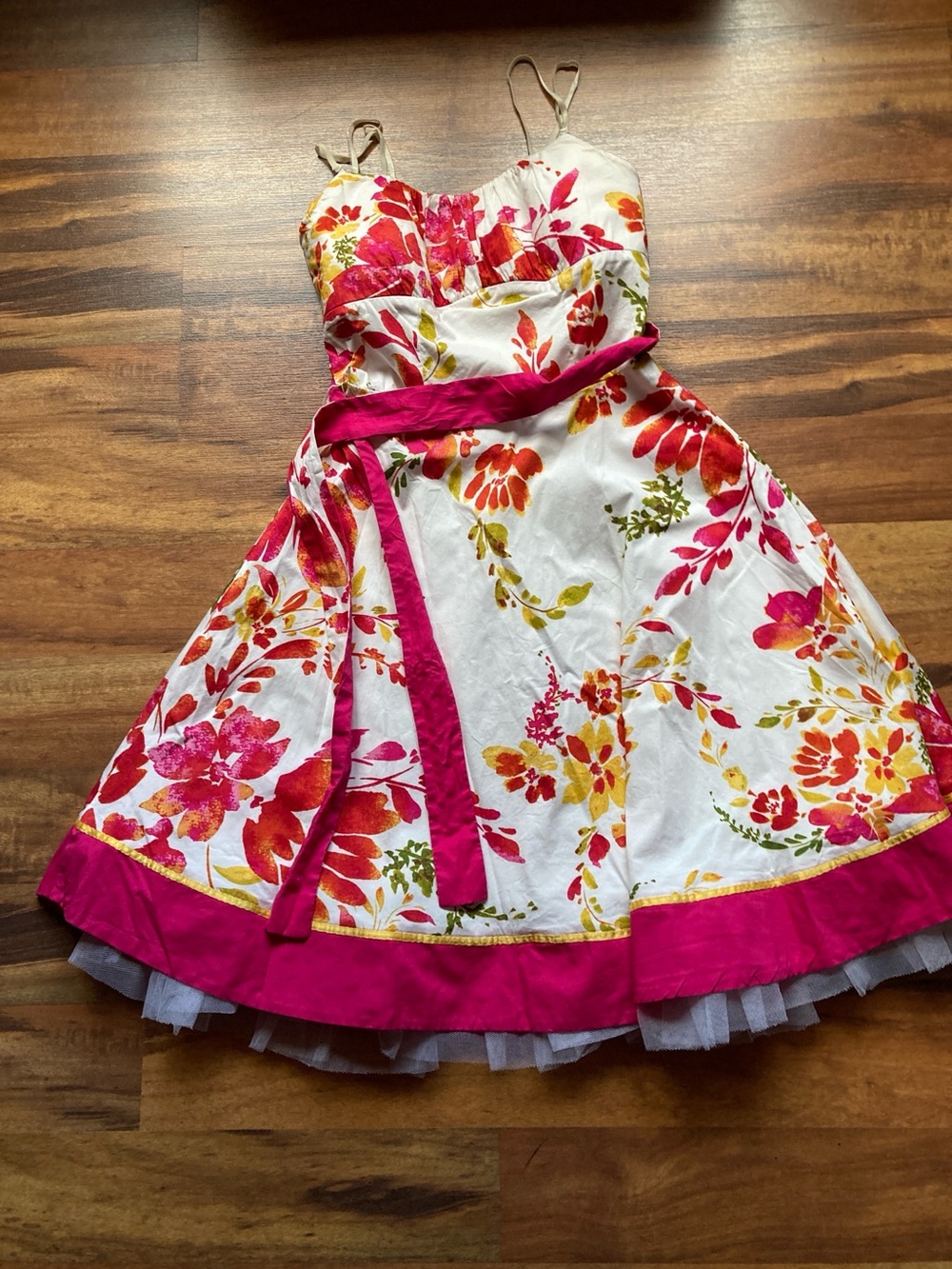 Ruby Rox Jr. 7 strappy floral belted fit flare sundress